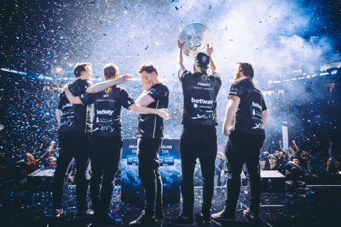 Team Ninjas in Pyjamas celebrate after their victory at the Intel Extreme Masters competition on Sunday, Nov. 20, 2016, in Oakland, California. The Counter-Strike: Global Offensive finals at IEM Oakland were a best-of-five match in a weekend that included VR livestreaming for the first time at an IEM competition. Team Ninjas in Pyjamas came out ahead over SK Gaming to become the 2016 IEM Oakland champions during the second stop of the 11th season of Intel Extreme Masters, the longest running professional esports circuit in the world. More information at https://newsroom.intel.com.  (Credit:  Patrick Strack/IEM via Intel Corporation)