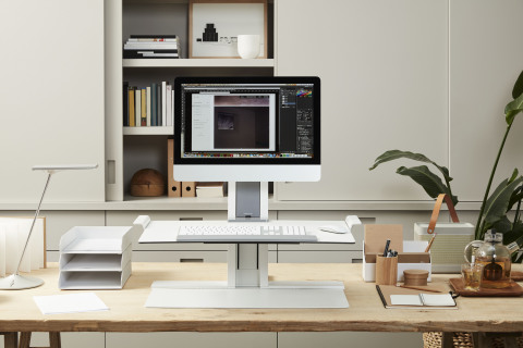 Humanscale's QuickStand desk as can be seen at the new Thrive Global pop-up shop. (Photo: Business Wire)
