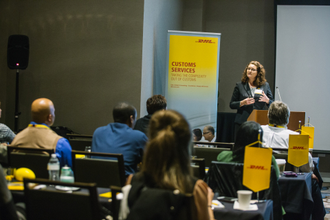 Karen Damon, senior director of Compliance Import and Regulatory Affairs for DHL Global Forwarding speaks to DHL customers at "The Evolving World of Customs" seminar in Atlanta, Georgia. (Photo: Business Wire)