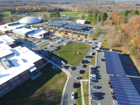 PV Solar installations at Wayland High School, Wayland, MA. Photographer: Andrew Bakinowski Photo: Courtesy of Ameresco