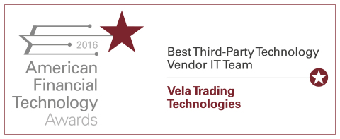 Vela wins at American Financial Technology Awards 2016 (Graphic: Business Wire)