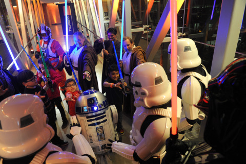 To celebrate Duracell’s 1 million battery donation to Children's Miracle Network Hospitals, patients from Children’s Hospital Los Angeles and Rebels face off against Stormtroopers and Darth Vader, Thursday, Dec. 8, 2016.  Duracell joined forces with Lucasfilm and “Rogue One: A Star Wars Story” to transform Children's Hospital Los Angeles into a galactic playground, powering imagination for those who need it most. (Photo by Diane Bondareff/Invision for Duracell/AP Images)