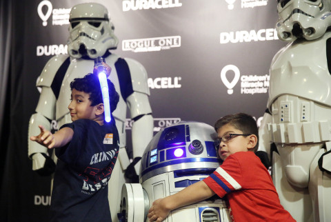 Duracell celebrates its 1 million battery donation to Children's Miracle Network Hospitals nationwide by joining forces with Lucasfilm and “Rogue One: A Star Wars Story” to transform Children's Hospital Los Angeles (CHLA) into a galactic playground, Thursday, Dec. 8, 2016, powering imagination for those who need it most. (Photo by Matt Sayles/Invision for Duracell/AP Images)