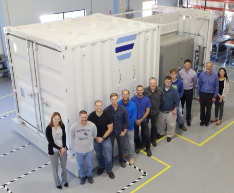 Ambri team in front of lab-based Beta Core system (Photo: Business Wire).