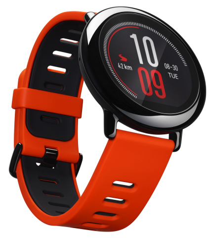 The Amazfit Pace is a GPS-enabled smartwatch with on-board media storage for phone-free running, heart-rate tracking, notifications, watch apps and an always-on LCD touch screen. (Photo: Business Wire)