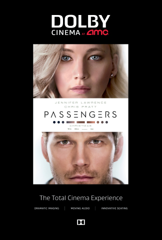 Sony Pictures' Passengers, due out December 21, 2016, will be available at Dolby Cinema at AMC locations. (Graphic: Business Wire)