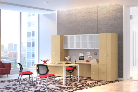 New veneer collection, Centerpiece, from The HON Company brings sophisticated design and high quality to office work spaces. (Photo: The HON Company)