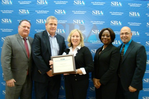 Westfield Bank was recently named the "Top Western Massachusetts 3rd Party Lender by Dollars and Volume" in 2016 by the SBA. Pictured (left to right) are Robert Nelson, SBA Massachusetts District Director; Bernard Donnelly, Vice President, Commercial Loan Officer, Westfield Bank; Sharon Czarnecki, Assistant Vice President, Commercial Loan Administrator/CRA Officer, Westfield Bank; Nadine Boone, SBA Lead Business Opportunity Specialist; and Oreste Varela, SBA Branch Manager, Springfield. (Photo: Business Wire)