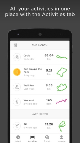 Activities Tab (Photo: TomTom Sports) 