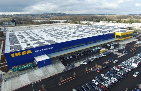 IKEA completes Washington’s largest rooftop solar array atop relocated Seattle-area store, opening early Spring 2017 in Renton, WA (Photo: Business Wire)