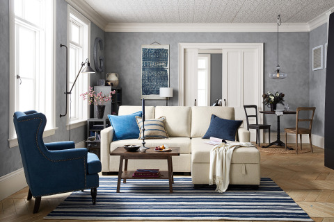 Bellevue upholstered sofa with storage by Pottery Barn (Photo: Business Wire)