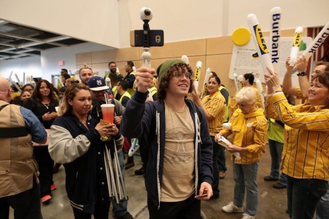 Customers enter the New IKEA Burbank during today's Grand Opening celebrations. (Photo: Business Wire)