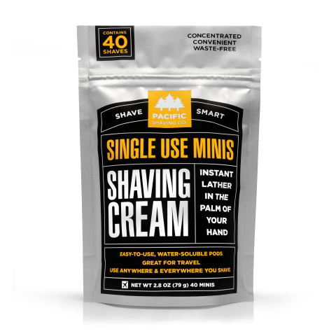 New Single-Use Shaving Cream Minis from Pacific Shaving Company (Photo: Business Wire)