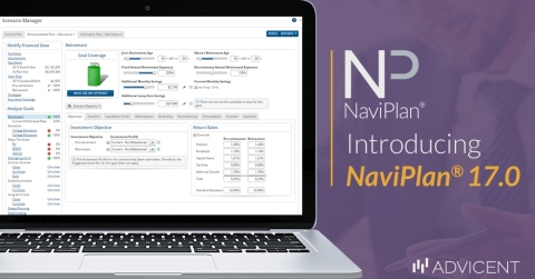 Introducing NaviPlan 17.0 from Advicent including a new client report, tax updates, and a new integration (Graphic: Business Wire)