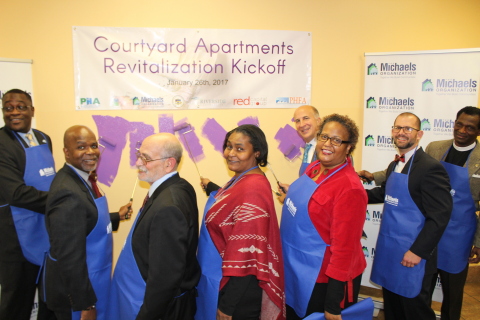 City, State, and Federal Officials, along with Courtyard residents join executives of The Michaels Organization for the revitalization celebration of Courtyard at Riverview. (Photo: Business Wire)