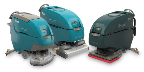 The T500 family of scrubbers offers versatility, productivity and tackles one of the biggest customer complaint points — batteries — with the new Smart-Fill™ automatic battery watering system. (Photo: Business Wire)
