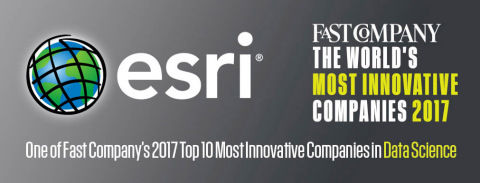 Esri Ranks among Fast Company's Top 10 Most Innovative Companies in Data Science. (Graphic: Business Wire)