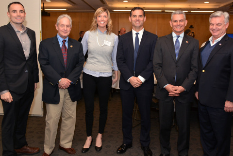 Pictured Left to Right: Daniel La Hart, Diversity & Inclusion U.S. Initiative Lead for Veterans Programs at MetLife; Larry Liss, Director Veterans Business Services at Gap International; Colleen France, Director of Carey JD/MBA Program at University of Pennsylvania; Andy Hooper, Vice President at Gap International; Henry Fischer, Director Veterans Business Services at Gap International; and Denny Shupe, Partner at Schnader Harrison Segal & Lewis LLP. (Photo: Business Wire)