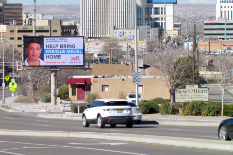 Digital billboards are up in Albuquerque, N.M. working to find Enrique Medel. (Photo: Business Wire)