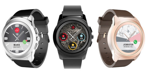 MyKronoz Introduces ZeTime: world’s first hybrid smartwatch with traditional hands over a full round color touchscreen, available with customizable and interchangeable watch faces and straps from early September 2017 (Photo: Business Wire)