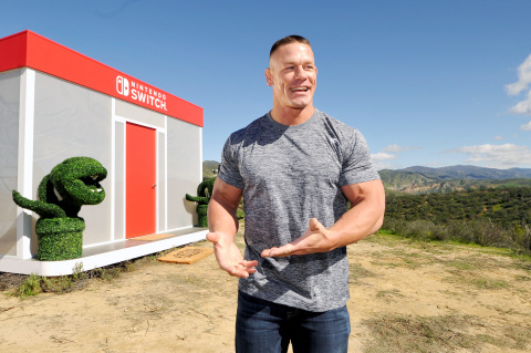 John Cena, WWE Superstar, hosts Nintendo Switch in Unexpected Places for the Nintendo Switch system on February 23, 2017 at Blue Cloud Movie Ranch in Santa Clarita, California. (Photo by John Sciulli/Getty Images for Nintendo of America)