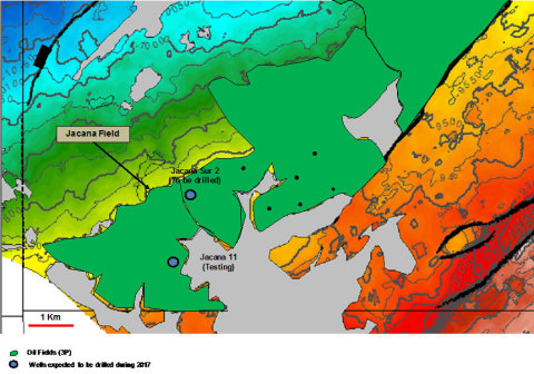 APPENDIX: Jacana Field Structural Map, Top Guadalupe Formation (Photo: Business Wire)