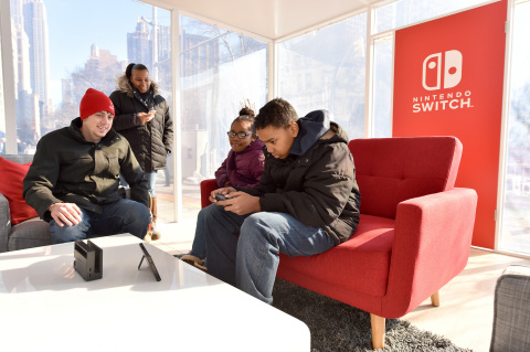 In this photo provided by Nintendo of America, local fans in Madison Square Park in New York play The Legend of Zelda: Breath of the Wild game on the Nintendo Switch system while it is in tabletop mode. Nintendo Switch is available worldwide now. (Photo: Nintendo of America)