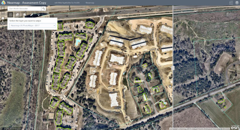Nearmap high-resolution imagery inside ArcGIS online shows property boundaries and other ground features. (Photo: Business Wire)