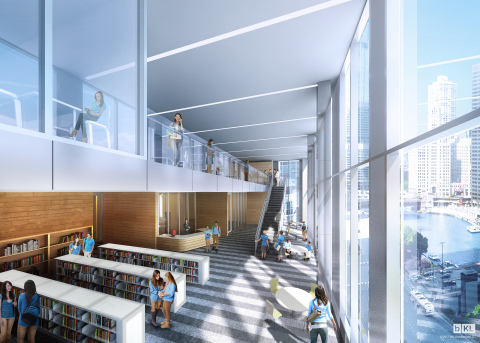 Rendering of the library at the new GEMS World Academy Chicago high school, which is scheduled to open in fall 2017. (Photo: Business Wire)
