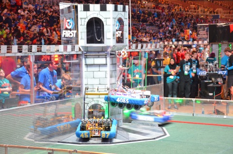Mouser Electronics will be a major sponsor of this week's FIRST Robotics Competition Dallas Regional event, March 8-11 at the Irving (Tex.) Convention Center. The annual robotics event, which fosters STEM education, attracts over 50 high school teams from across the area. Photo from 2016 FIRST Championships. (Photo: Business Wire)