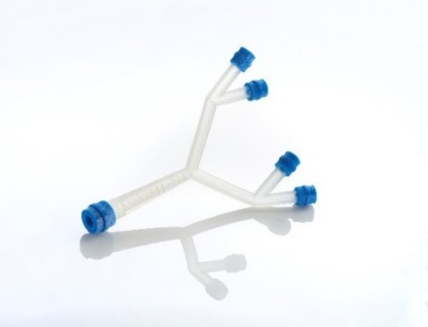 Medical device flexible tubing prototype 3D printed in Stratasys PolyJet Agilus30 material (Photo: Stratasys Ltd.)
