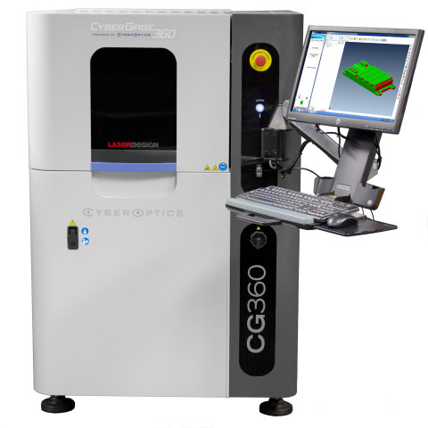 With just one button, a highly precise 360-degree 3D scan of complex parts along with a full 3D inspection report can be generated in less than three minutes with the CyberGage360 from CyberOptics. Little training is required for set-up, programming and operation, so anyone can check critical features and any deviation from CAD. (Photo: Business Wire)