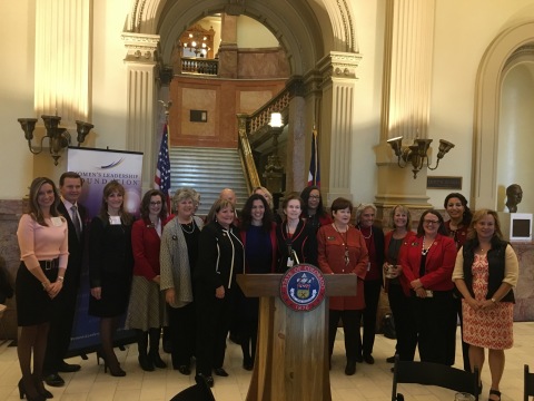 Colorado government and business leaders gather at State Capitol for launch of resolution promoting women on corporate boards (Photo: Business Wire)