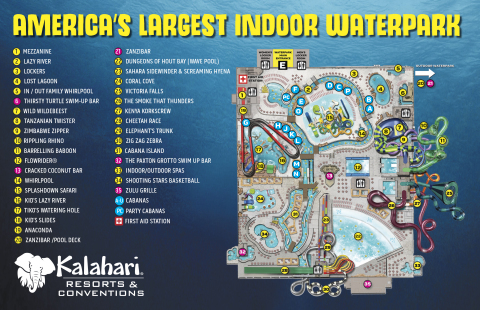 Kalahari Resorts and Conventions in the Pocono Mountains is now open and is America's Largest Indoor Waterpark - a true 220,000-sq. ft. of fun! (Graphic: Business Wire)