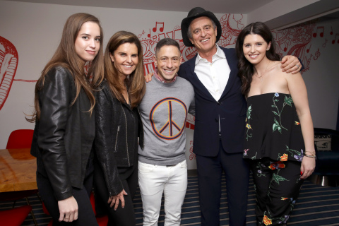 Christina Schwarzenegger, journalist Maria Shriver, designer Jonathan Adler, co-founder of (RED) and DATA Bobby Shriver and author Katherine Schwarzenegger attend the (ANDAZ)RED Suite opening party at Andaz West Hollywood. (Photo: Business Wire)