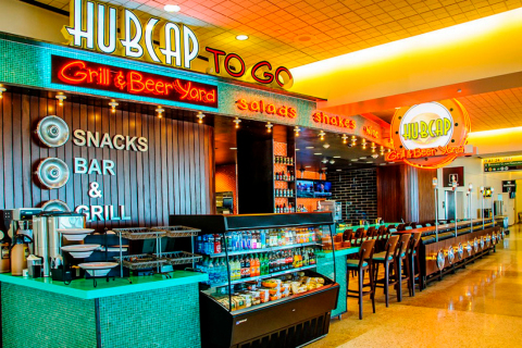 In IAH Terminal A, you can chow down on a Hubcap Grill's Philly Cheesesteak Burger -- voted the fifth-best burger in Texas -- for less than $10. (Photo: Business Wire)