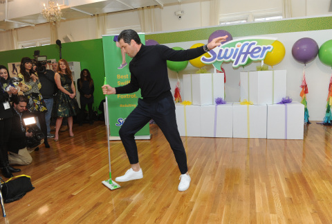 "Dancing with the Stars" sensation Maksim Chmerkovskiy takes to the dance floor to celebrate Swiffer's 18th birthday, demonstrating how #adulting and cleaning is easy with Swiffer, Thursday, March 16, 2017, in New York. (Photo by Diane Bondareff/Invision for Swiffer/AP Images)