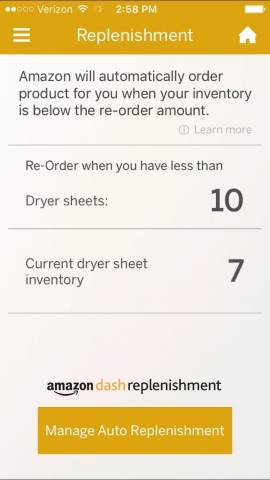 Owners can adjust their stock of dryer sheets and adjust the reordering level through the GE Laundry App. (Photo: GE Appliances, a Haier company)