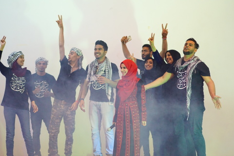 Students from AURAK's Palestinian community perform on stage (Photo: ME NewsWire)