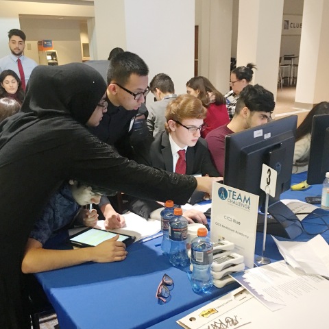 Students from CICS Northtown Academy managing their stock portfolios at the 2017 Magnetar Academy Team Challenge. (Photo: Business Wire)