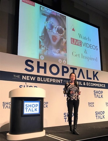 Perfect Corp. CEO, Alice Chang hosts keynote at ShopTalk in Las Vegas. (Photo: Business Wire)