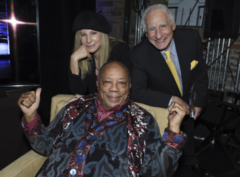 Barbra Streisand, Quincy Jones and Mel Brooks at the Geffen Playhouse’s 15th Annual Backstage at the Geffen fundraiser on March 19, 2017 (Photo: Business Wire)