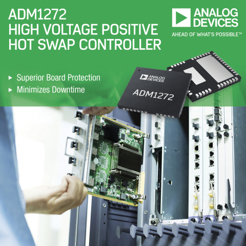 Analog Devices’ +48V Hot Swap Controller with Digital Power Monitoring Provides Superior Plug-in Board Protection and Minimizes Downtime (Photo: Business Wire).