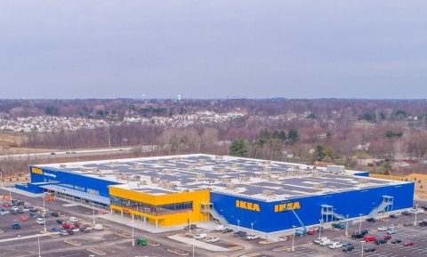 IKEA completes one of Ohio's largest rooftop solar arrays on future IKEA Columbus, opening Summer 2017. (Photo: Business Wire)