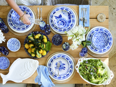 Shaped by Aerin's passion for entertaining, the assortment includes tabletop and entertaining pieces featuring a blue and white color palette inspired by traditional delft pottery. Prices start at $9.95. (Photo: Business Wire)