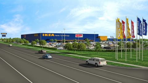 IKEA to install solar atop future Grand Prairie, Texas store opening Fall 2017. (Photo: Business Wire)