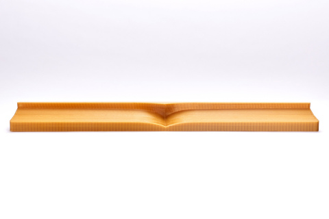 Composite layup tool for a McLaren MCL32 rear wing flap, produced on a Stratasys Fortus 900mc 3D Printer using ULTEM 1010 material (Photo: Stratasys)