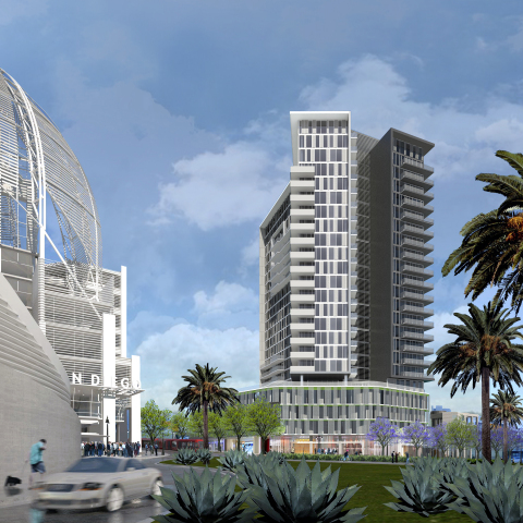 The Richman Group of California has commenced construction on K1, a mixed-use development in Downtown San Diego that includes a 23-story apartment tower with 222 units, retail spaces; and an adjoining restaurant and unique residences, designed by Rob Wellington Quigley, FAIA, architect of San Diego's Central Library, located across the street from K1. (Photo: Business Wire)