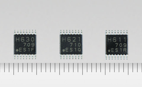 Toshiba: "TC78H630FNG," "TC78H621FNG," and "TC78H611FNG," additions to its line-up of H bridge driver ICs for DC brushed motors and stepping motors. (Photo: Business Wire)