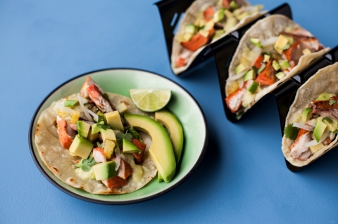 Grilled Al Pastor Yellowtail Taco with Pineapple-Jalapeño Salsa & Lime Marinated California Avocados by Chef Christine Rivera of Galaxy Tacos (Photo: Business Wire)